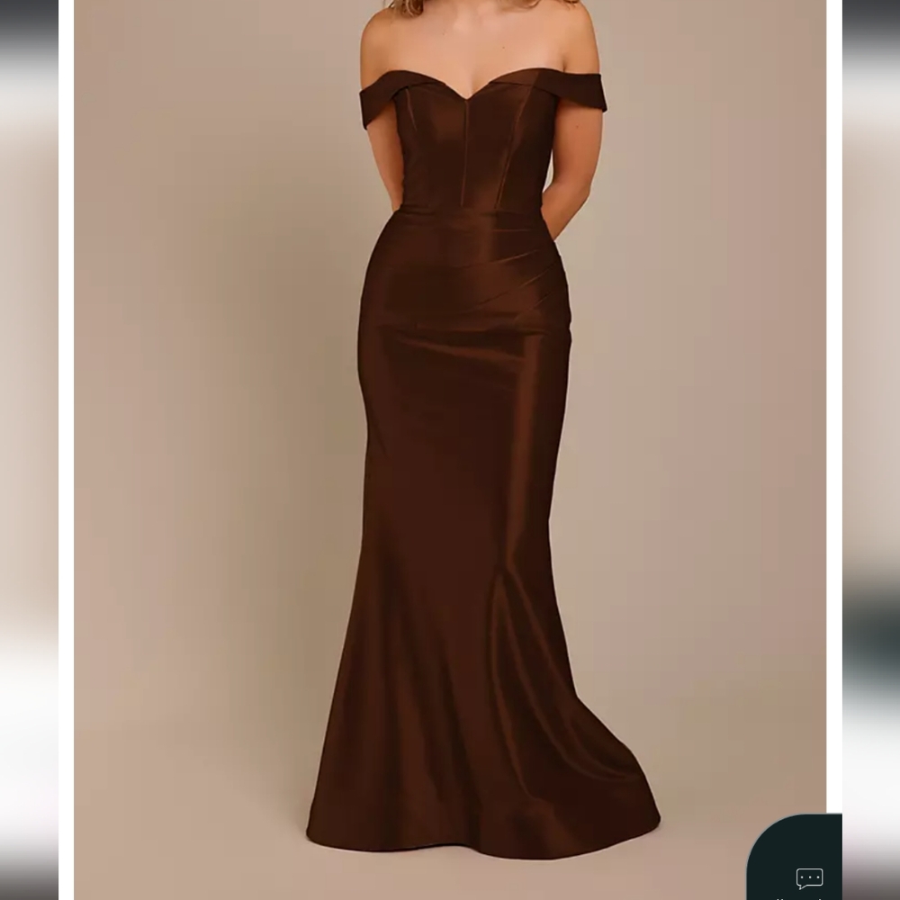 Chic Strapless Brown Evening Gown